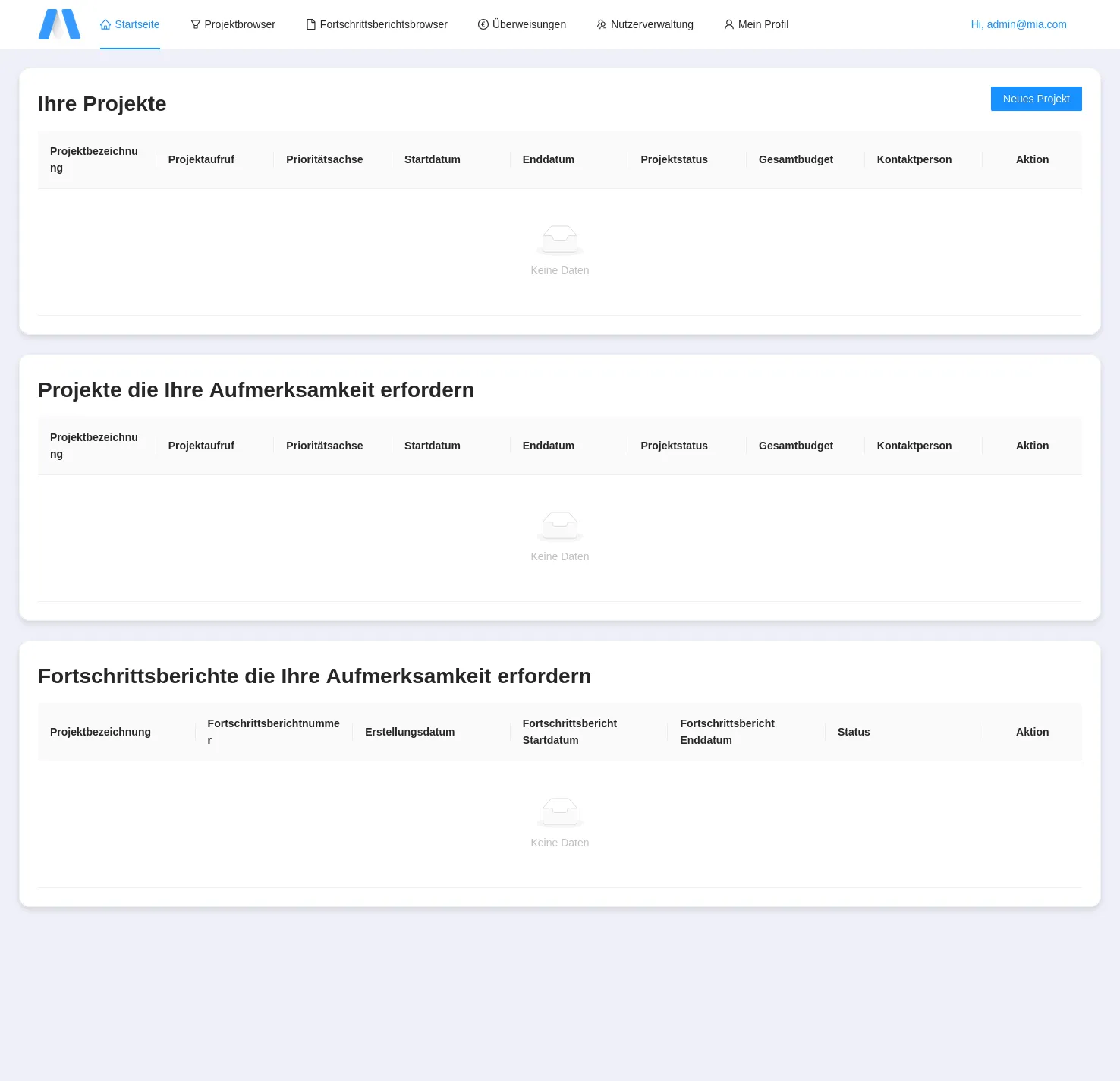 Screenshot von Monitoringsystem Ostbelgien